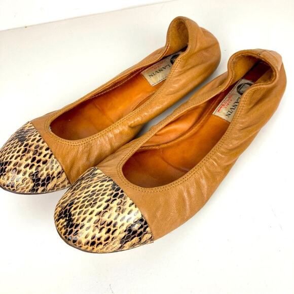 LANVIN Leather Cap Toe Ballet Flats - Size 7 - Picture 14 of 14